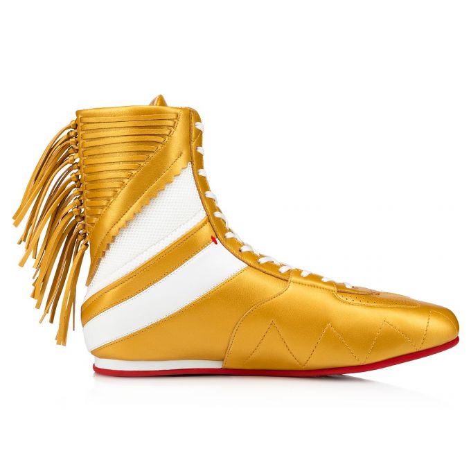 Tenis Christian Louboutin My K.O. Calf Sneakers Hombre Dorados | MX-36105