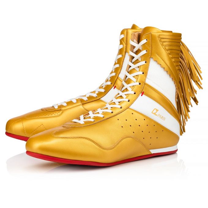 Tenis Christian Louboutin My K.O. Calf Sneakers Hombre Dorados | MX-36105