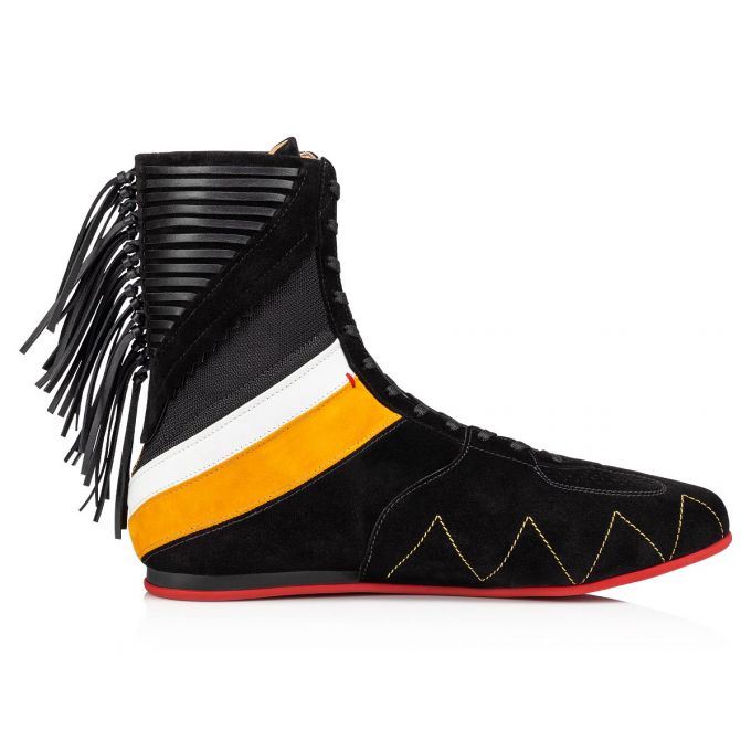 Tenis Christian Louboutin My K.O. Version Veau Velours Sneakers Hombre Negros | MX-30407