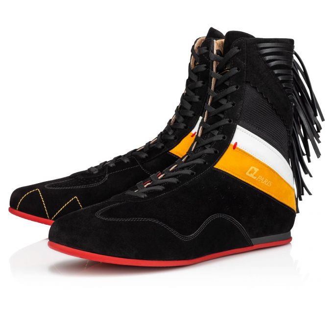 Tenis Christian Louboutin My K.O. Version Veau Velours Sneakers Hombre Negros | MX-30407