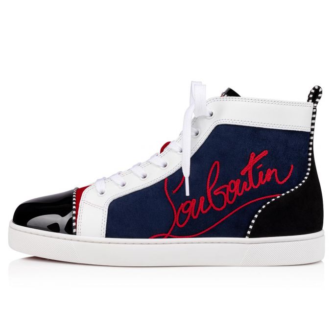 Tenis Christian Louboutin Navy Louis 000 Version Veau Velours Sneakers Hombre Multicolor | MX-20574