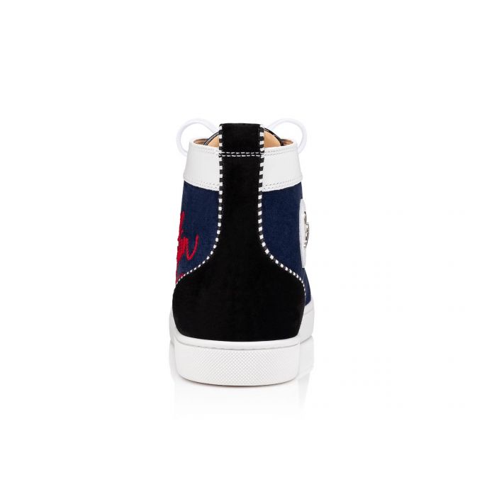 Tenis Christian Louboutin Navy Louis 000 Version Veau Velours Sneakers Hombre Multicolor | MX-20574