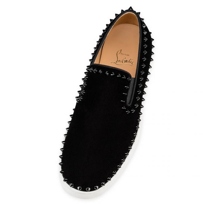 Tenis Christian Louboutin Pik Barco 000 Veau Velours Sneakers Hombre Negros | MX-92814