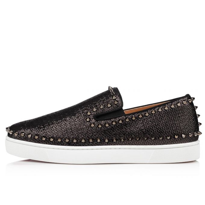 Tenis Christian Louboutin Pik Barco Creative Fabric Sneakers Hombre Negros | MX-76657