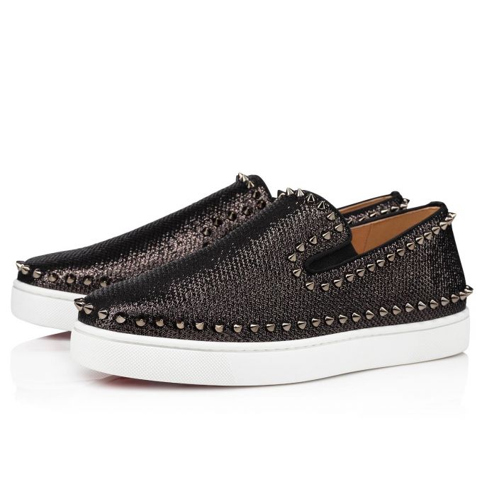 Tenis Christian Louboutin Pik Barco Creative Fabric Sneakers Hombre Negros | MX-76657