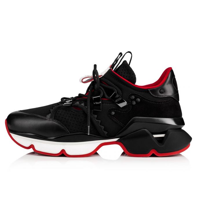 Tenis Christian Louboutin Red-runner 000 Neopren Sneakers Hombre Negros | MX-65668