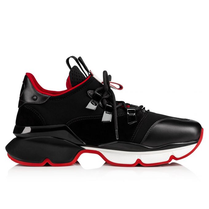 Tenis Christian Louboutin Red-runner 000 Neopren Sneakers Hombre Negros | MX-65668