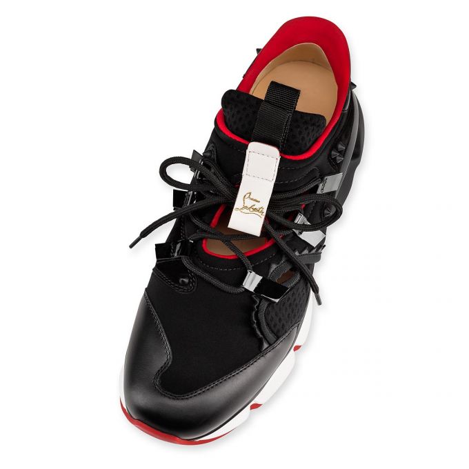 Tenis Christian Louboutin Red-runner 000 Neopren Sneakers Hombre Negros | MX-65668