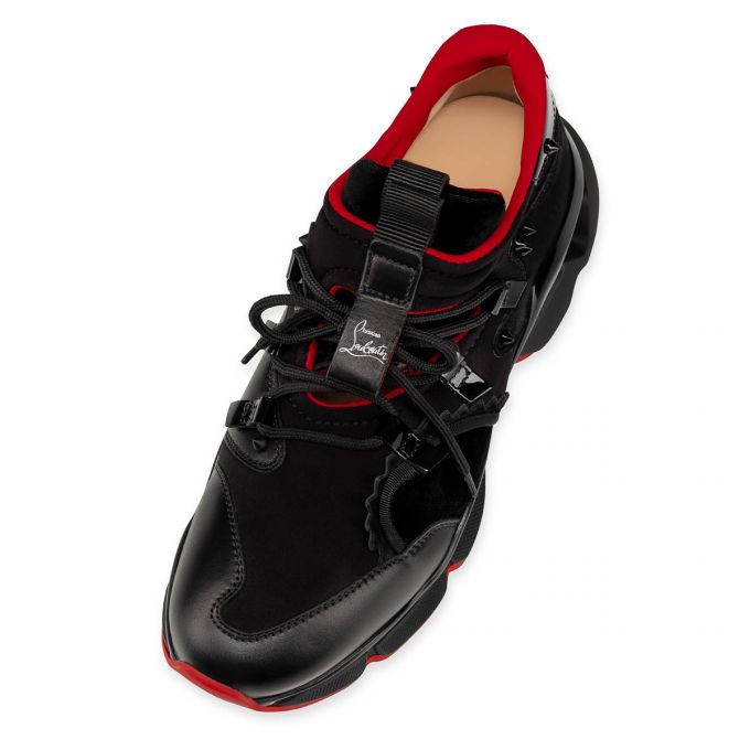 Tenis Christian Louboutin Red-runner 000 Velvet Sneakers Hombre Negros | MX-72110