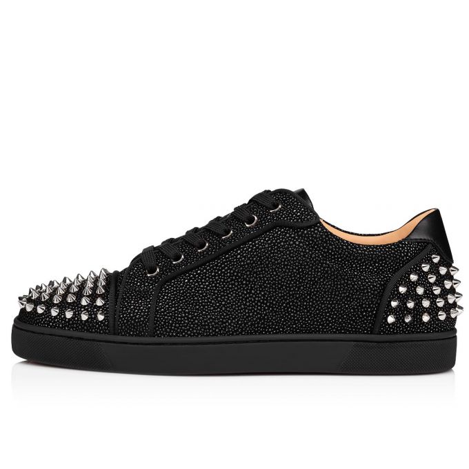 Tenis Christian Louboutin Seavaste 2 Creative Cuero Sneakers Hombre Negros Plateados | MX-17930