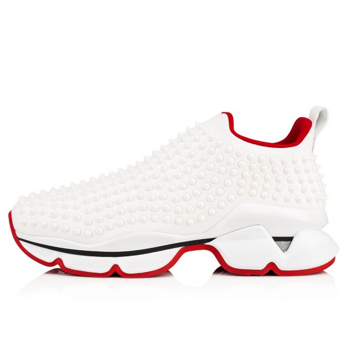 Tenis Christian Louboutin Spike-sock 000 Mat Neopren Sneakers Hombre Blancos Rojos | MX-95597