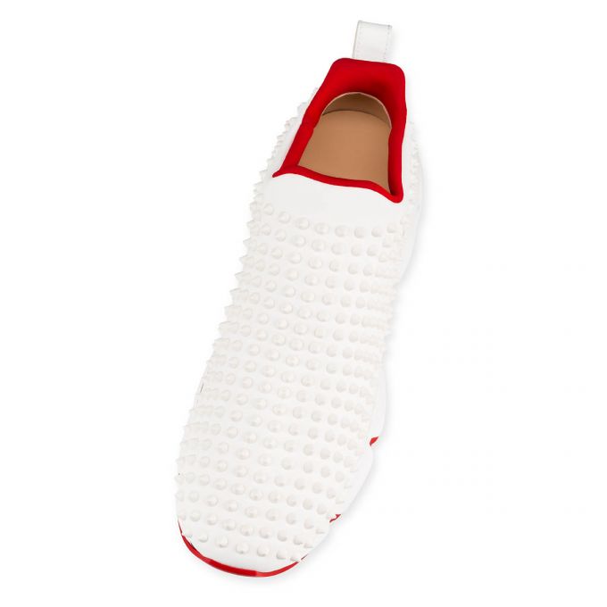 Tenis Christian Louboutin Spike-sock 000 Mat Neopren Sneakers Hombre Blancos Rojos | MX-95597