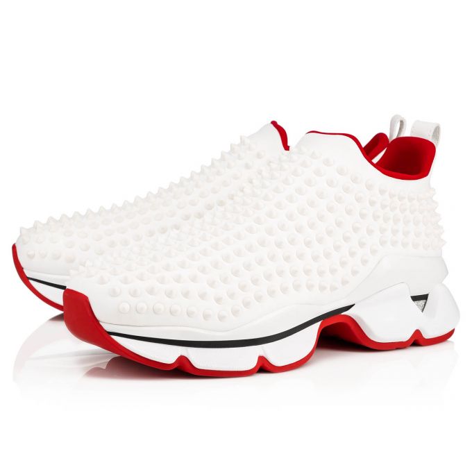 Tenis Christian Louboutin Spike-sock 000 Mat Neopren Sneakers Hombre Blancos Rojos | MX-95597