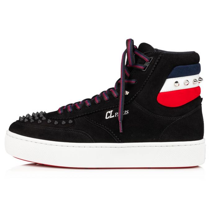 Tenis Christian Louboutin Top Rui Spikes Creative Cuero Sneakers Hombre Negros | MX-71421