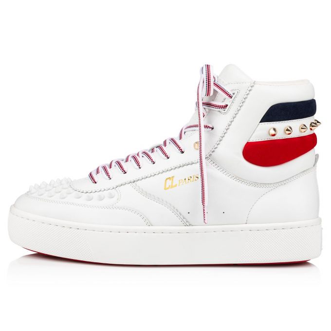 Tenis Christian Louboutin Top Rui Spikes Calf Sneakers Hombre Blancos | MX-88639