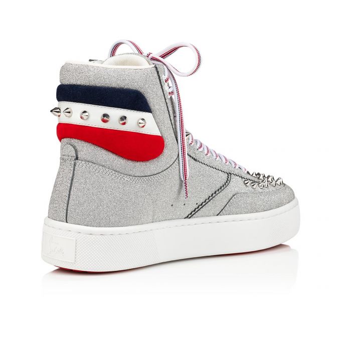 Tenis Christian Louboutin Top Rui Spikes Creative Cuero Sneakers Hombre Plateados | MX-97584