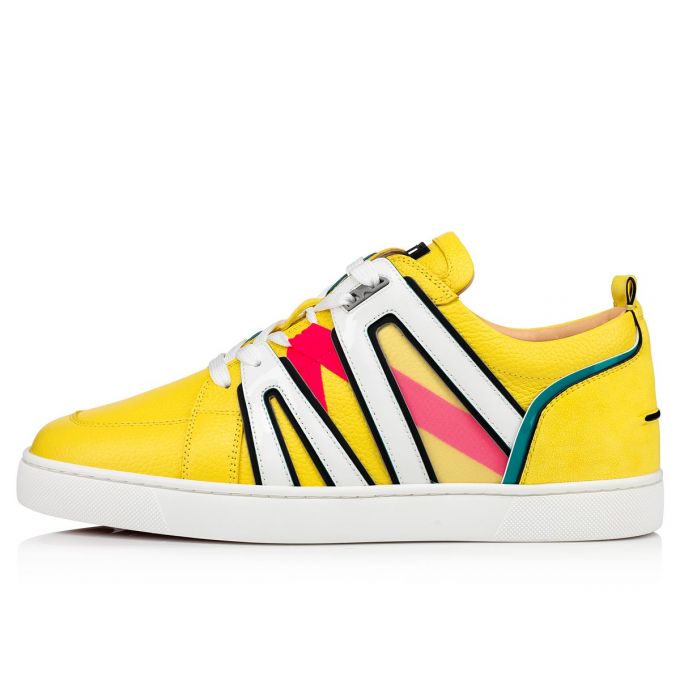 Tenis Christian Louboutin Vida Viva Calf Sneakers Hombre Amarillos | MX-82686