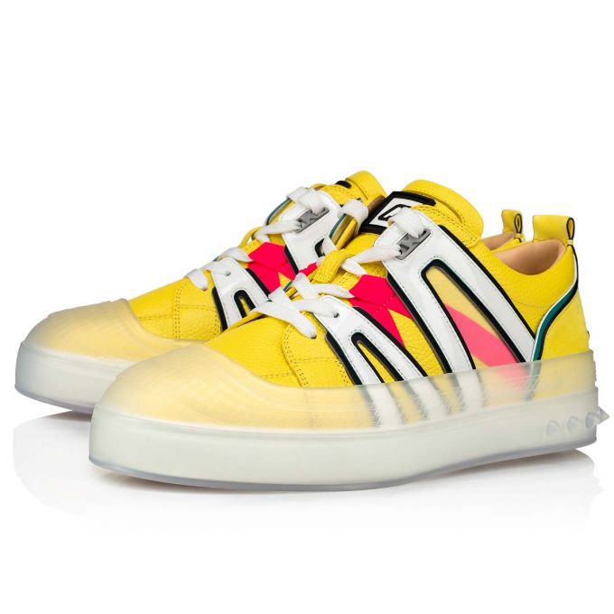 Tenis Christian Louboutin Vida Viva Calf Sneakers Hombre Amarillos | MX-82686