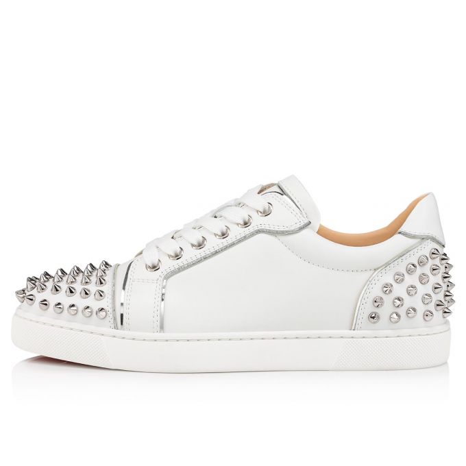 Tenis Christian Louboutin Vieira 2 Calf Sneakers Mujer Blancos Plateados | MX-13938