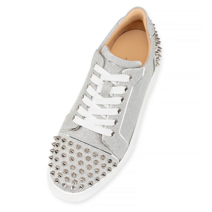 Tenis Christian Louboutin Vieira 2 Glitter Sneakers Mujer Plateados | MX-84108