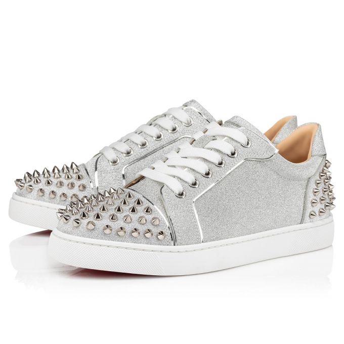 Tenis Christian Louboutin Vieira 2 Glitter Sneakers Mujer Plateados | MX-84108