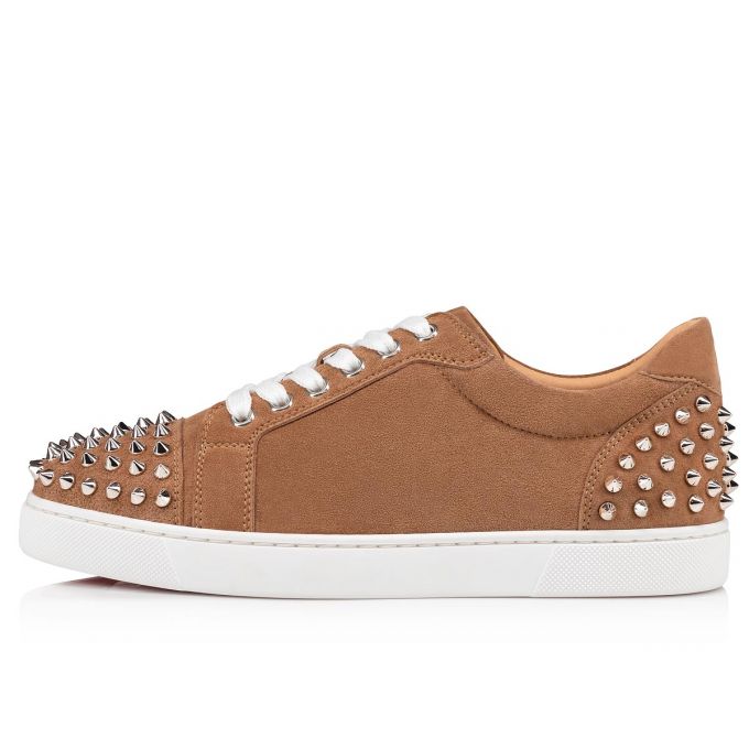 Tenis Christian Louboutin Vieira 2 Orlato Fennec Veau Velours Sneakers Mujer Kaki | MX-03691