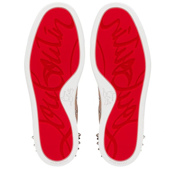 Tenis Christian Louboutin Vieira 2 Orlato Fennec Veau Velours Sneakers Mujer Kaki | MX-03691