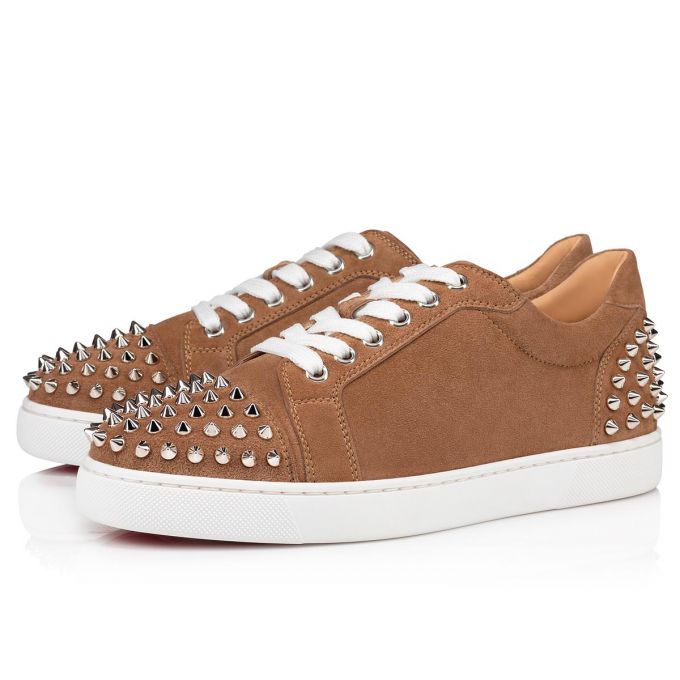 Tenis Christian Louboutin Vieira 2 Orlato Fennec Veau Velours Sneakers Mujer Kaki | MX-03691