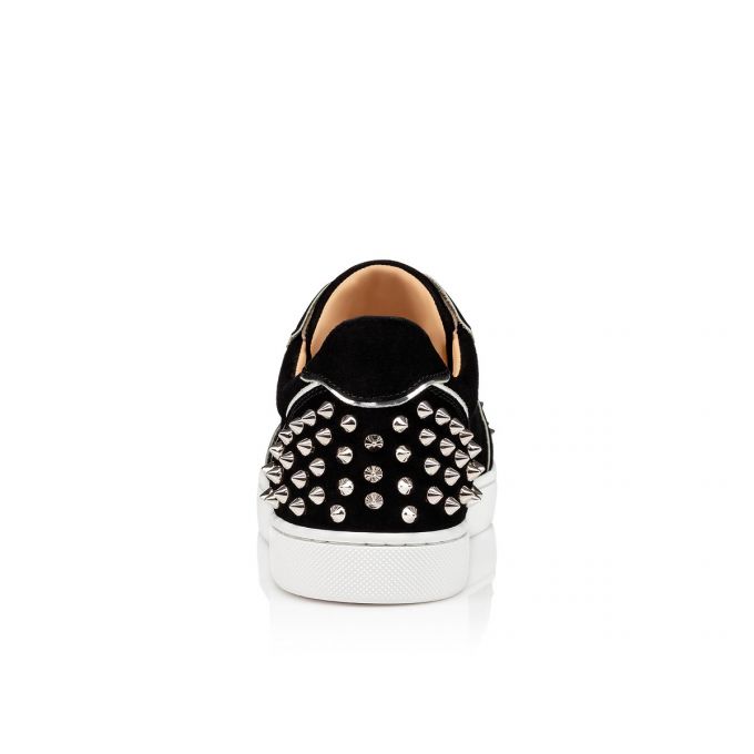 Tenis Christian Louboutin Vieira 2 Veau Velours Sneakers Mujer Negros Plateados | MX-02392