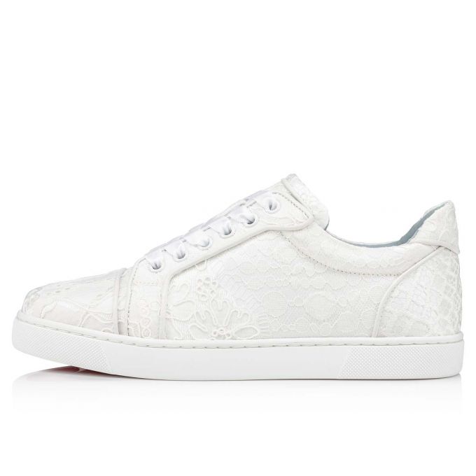 Tenis Christian Louboutin Vieira Orlato Encaje Sneakers Mujer Blancos Azules | MX-53234