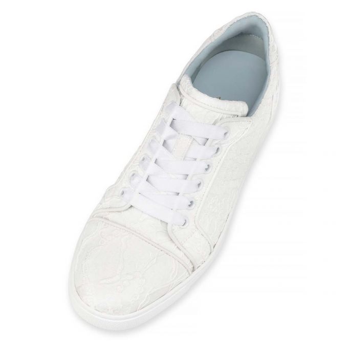 Tenis Christian Louboutin Vieira Orlato Encaje Sneakers Mujer Blancos Azules | MX-53234