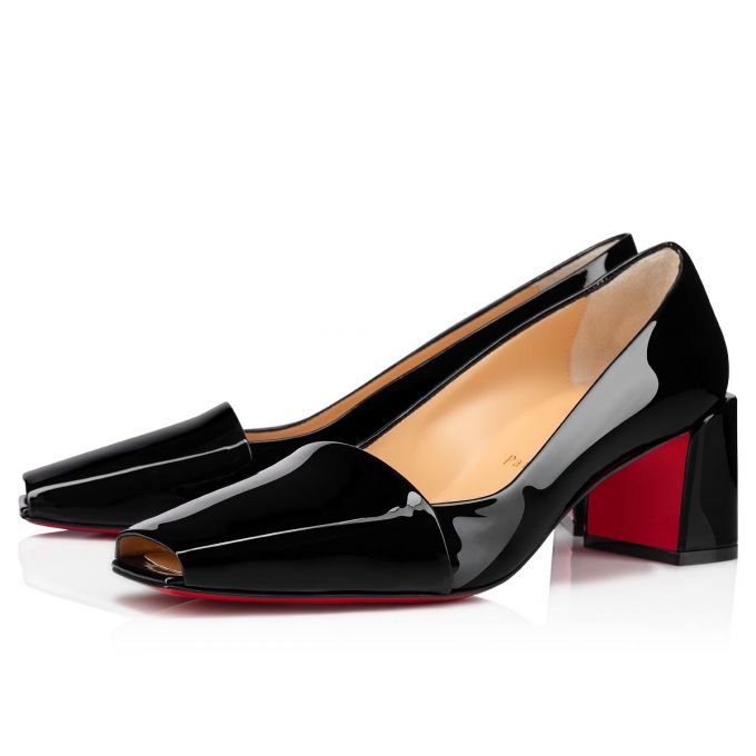 Zapatos De Salon Christian Louboutin Ambretta 55 Charol Pumps Mujer Negros | MX-61397