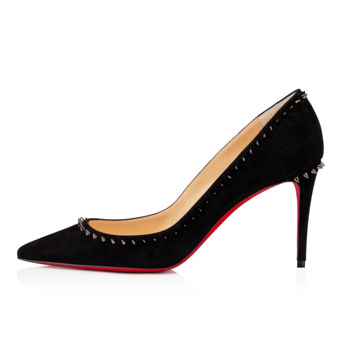 Zapatos De Salon Christian Louboutin Anjalina 085 85 Veau Velours Pumps Mujer Negros | MX-08861