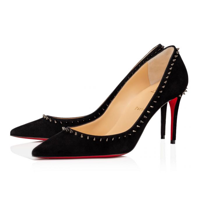 Zapatos De Salon Christian Louboutin Anjalina 085 85 Veau Velours Pumps Mujer Negros | MX-08861