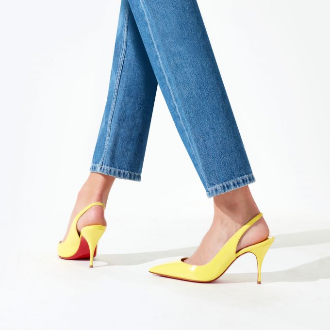 Zapatos De Salon Christian Louboutin Clare Sling 080 80 Citronnade Charol Pumps Mujer Amarillos | MX-01989