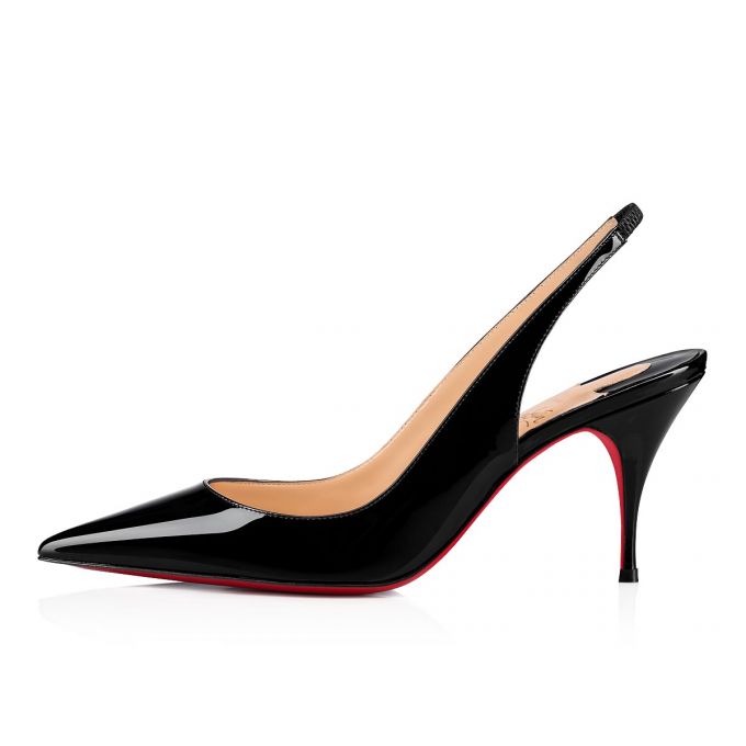 Zapatos De Salon Christian Louboutin Clare Sling 080 80 Charol Pumps Mujer Negros | MX-29917