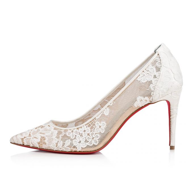 Zapatos De Salon Christian Louboutin Encaje 554 085 85 Version Off Dentelle Pumps Mujer Blancos | MX-38146