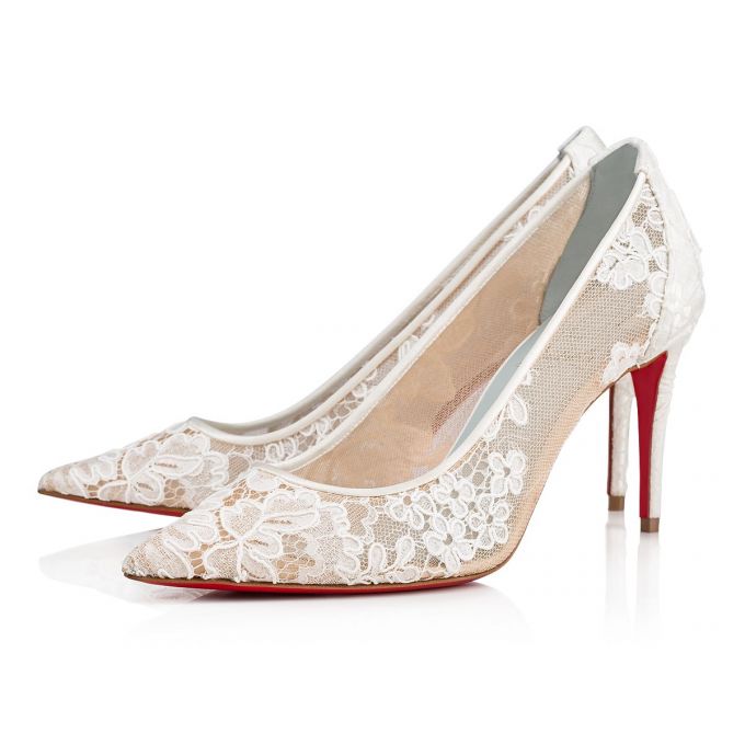 Zapatos De Salon Christian Louboutin Encaje 554 085 85 Version Off Dentelle Pumps Mujer Blancos | MX-38146