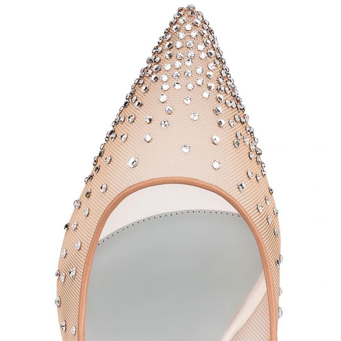 Zapatos De Salon Christian Louboutin Follies Strass 085 85 Version Off Dentelle Pumps Mujer Blancos | MX-40170