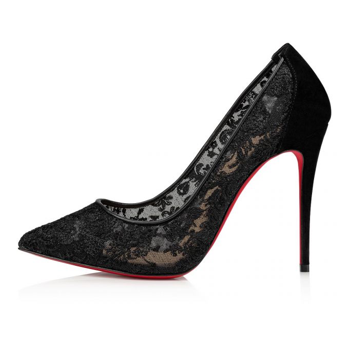 Zapatos De Salon Christian Louboutin Follies Encaje 100 Version Dentelle Pumps Mujer Negros | MX-66088