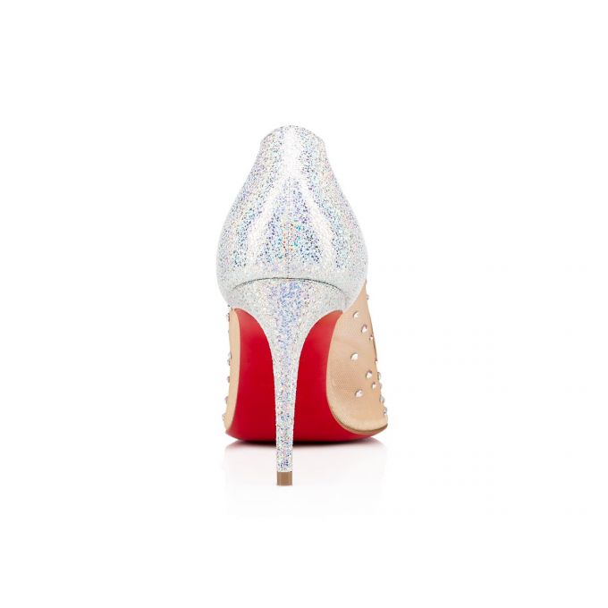 Zapatos De Salon Christian Louboutin Follies Strass 85 Version Ab Classic Fabric Pumps Mujer Blancos | MX-66472