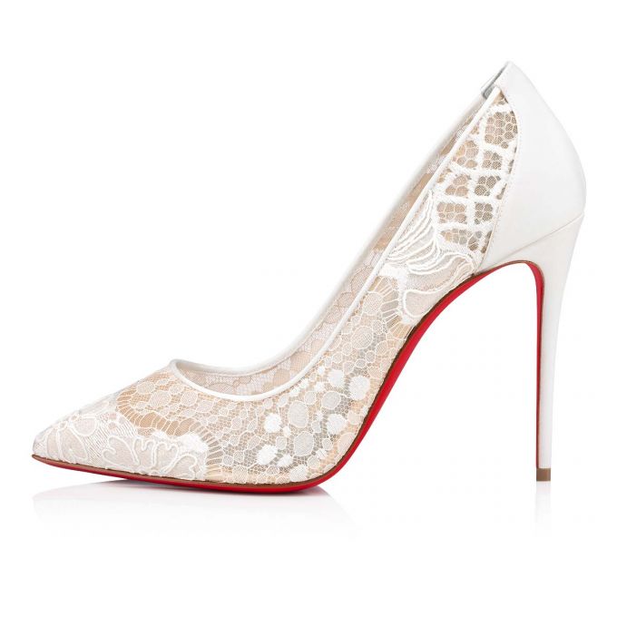 Zapatos De Salon Christian Louboutin Follies Encaje 100 Encaje Pumps Mujer Blancos Azules | MX-86138