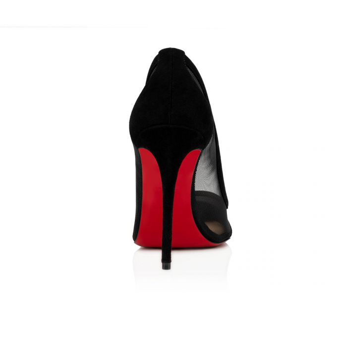 Zapatos De Salon Christian Louboutin Galativi 100 100 Version Veau Velours Pumps Mujer Negros | MX-09973