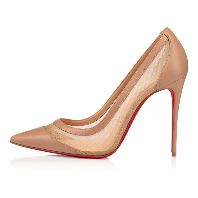 Zapatos De Salon Christian Louboutin Galativi 100 Version Nappa Pumps Mujer Beige | MX-35999