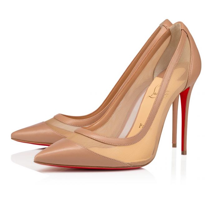 Zapatos De Salon Christian Louboutin Galativi 100 Version Nappa Pumps Mujer Beige | MX-35999