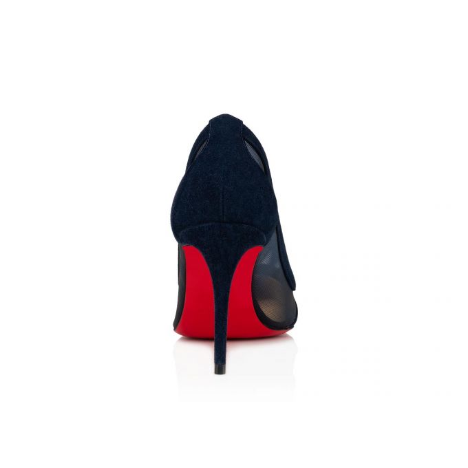 Zapatos De Salon Christian Louboutin Galativi 85 Version Marine Veau Velours Pumps Mujer Azul Marino | MX-48169