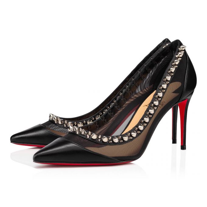 Zapatos De Salon Christian Louboutin Galativi Spikes 85 Fishnet Pumps Mujer Negros Plateados | MX-56368