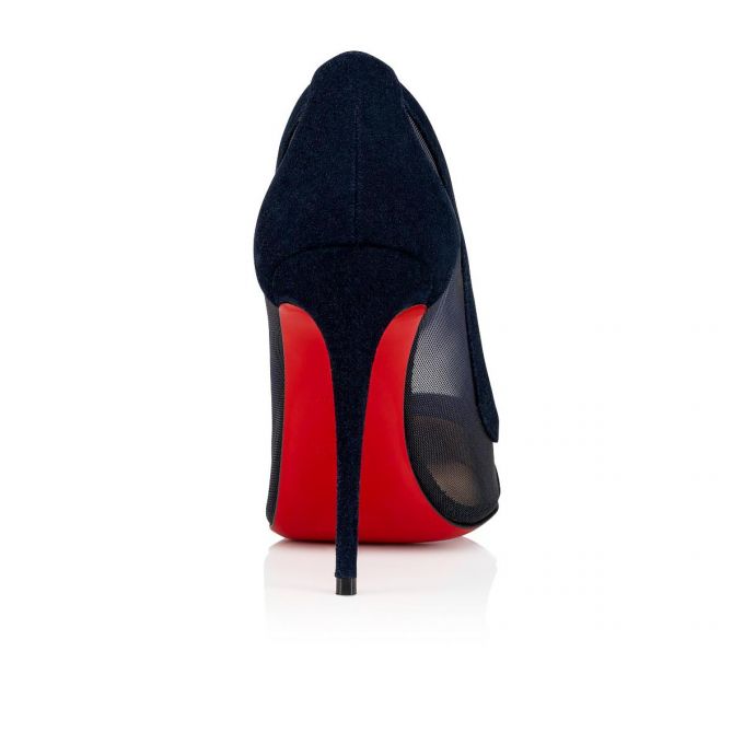 Zapatos De Salon Christian Louboutin Galativi 100 100 Version Marine Veau Velours Pumps Mujer Azul Marino | MX-61165