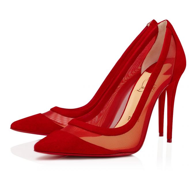 Zapatos De Salon Christian Louboutin Galativi 100 100 Version Veau Velours Pumps Mujer Rojos | MX-73945