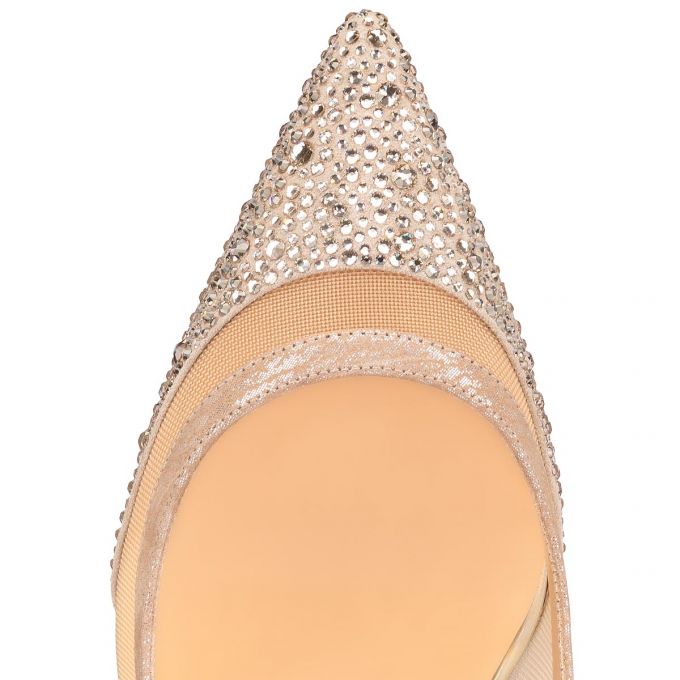 Zapatos De Salon Christian Louboutin Galativi P Strass 85 Version Classic Fabric Pumps Mujer Beige | MX-84522